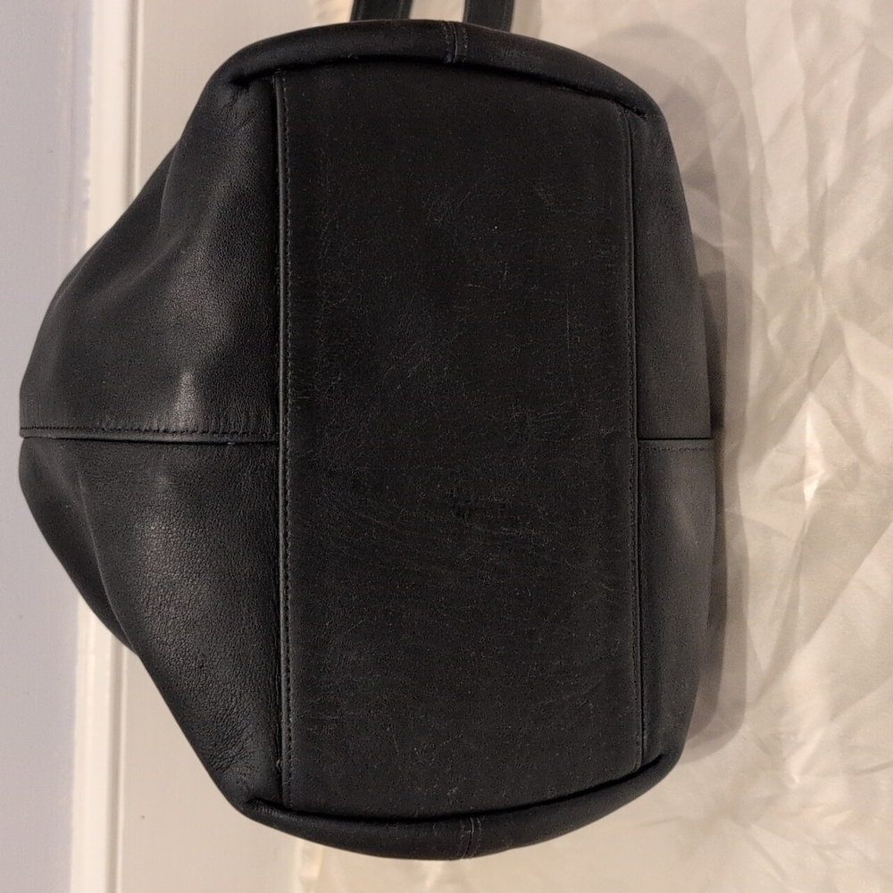 Vintage Coach Legacy 9166 Drawstring Bucket Black Leather Women's Bag - Picture 4 of 11